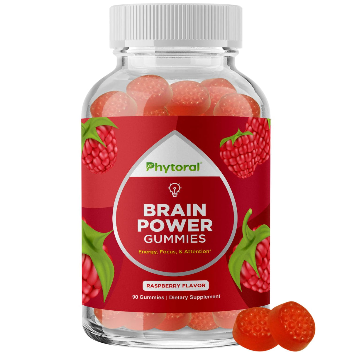 Phytoral Brain Gummies Vitamin B12 for Memory Focus & Clarity - 90ct