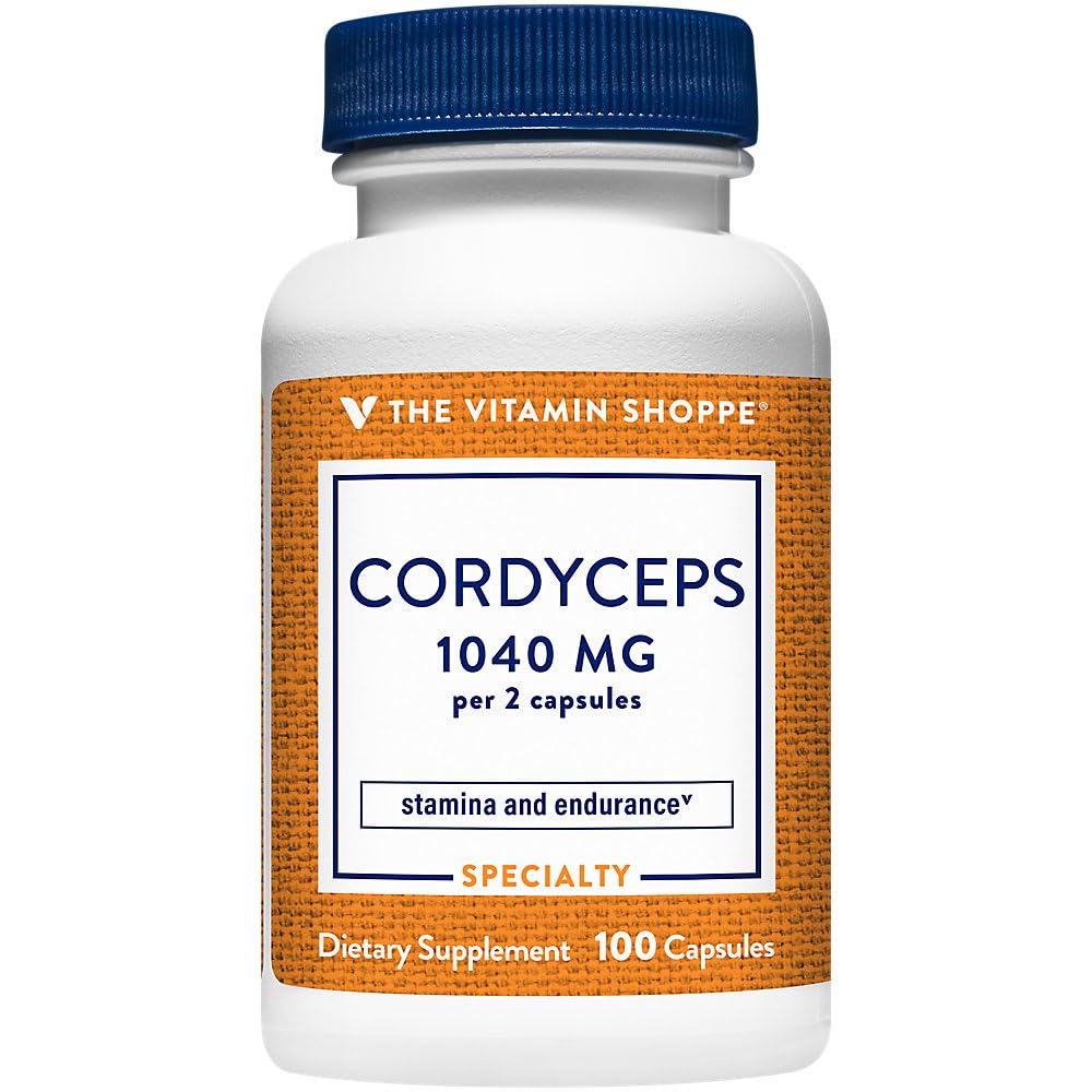 The Vitamin Shoppe Cordyceps Mushroom Supplement 1,040 MG - 100 Capsules