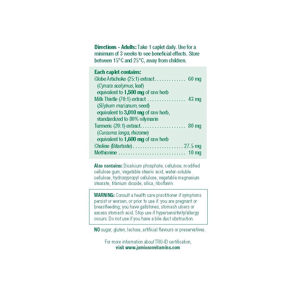 Jamieson Milk Thistle Herbal Complex Daily Liver Detox - 30 Caplets - image 2