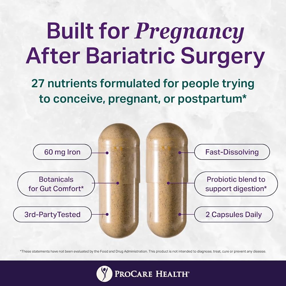 ProCare Health Prenatal Bariatric Multivitamin with Iron - 60 Capsules - image 7