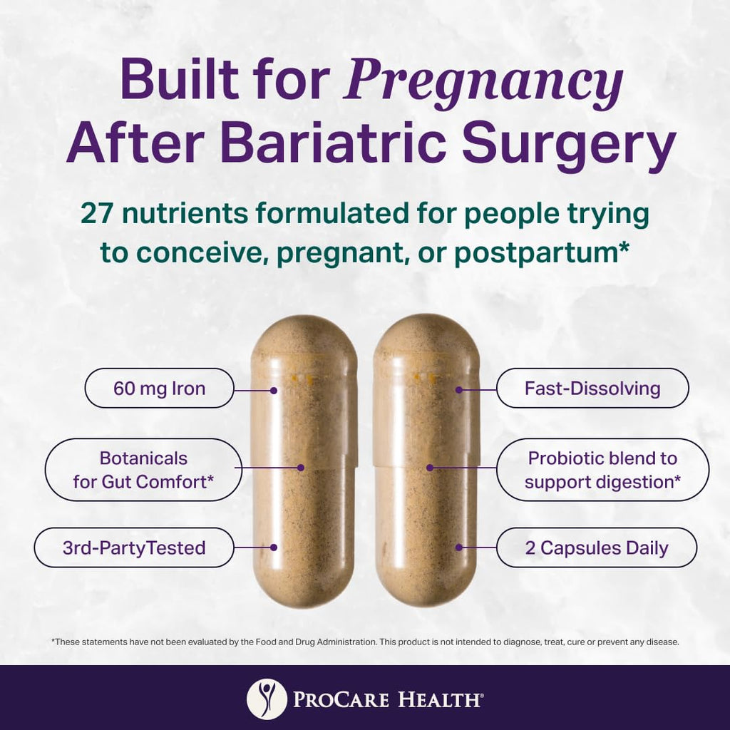 ProCare Health Prenatal Bariatric Multivitamin with Iron - 60 Capsules - image 7