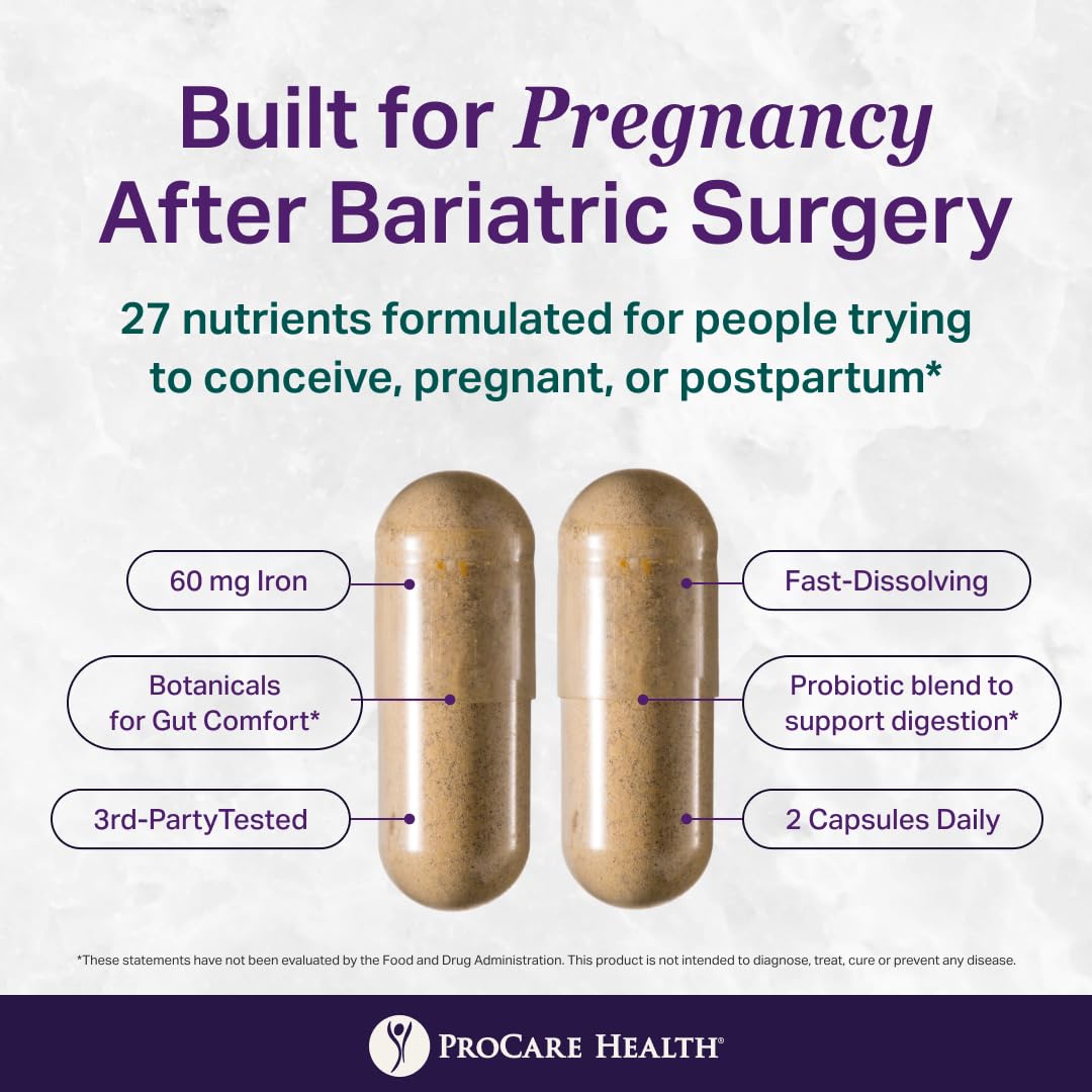 ProCare Health Prenatal Bariatric Multivitamin with Iron - 60 Capsules - image 7