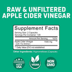 Herbtonics Raw Apple Cider Vinegar 1500mg with Mother - 240 Capsules - image 6
