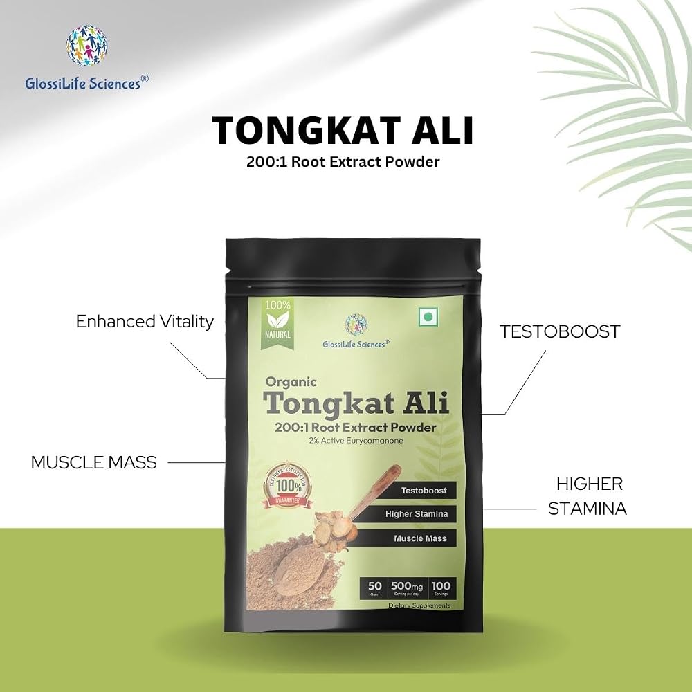 GlossiLife Sciences Tongkat Ali Extract Powder 200:1 - 100g - image 7
