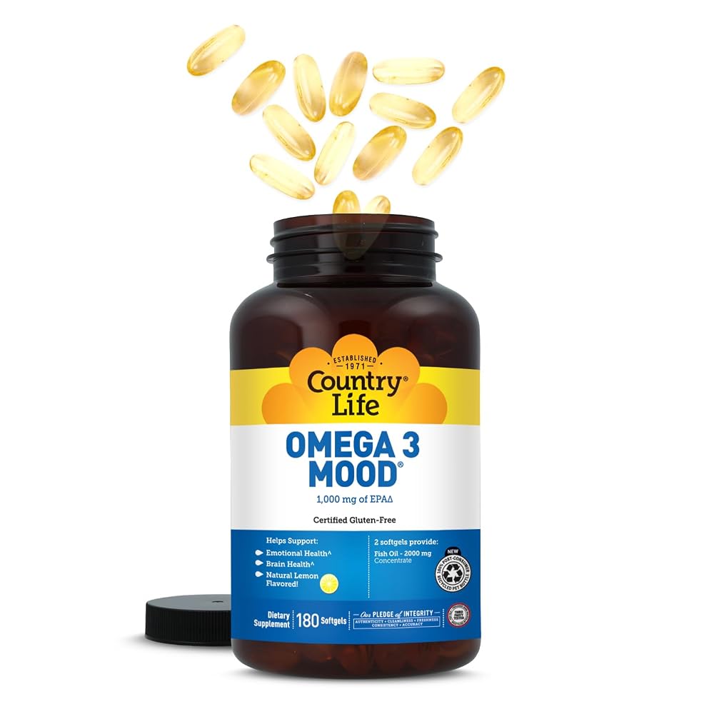 Country Life Omega 3 Mood Fish Oil 1000 mg EPA - 180 Softgels - image 7
