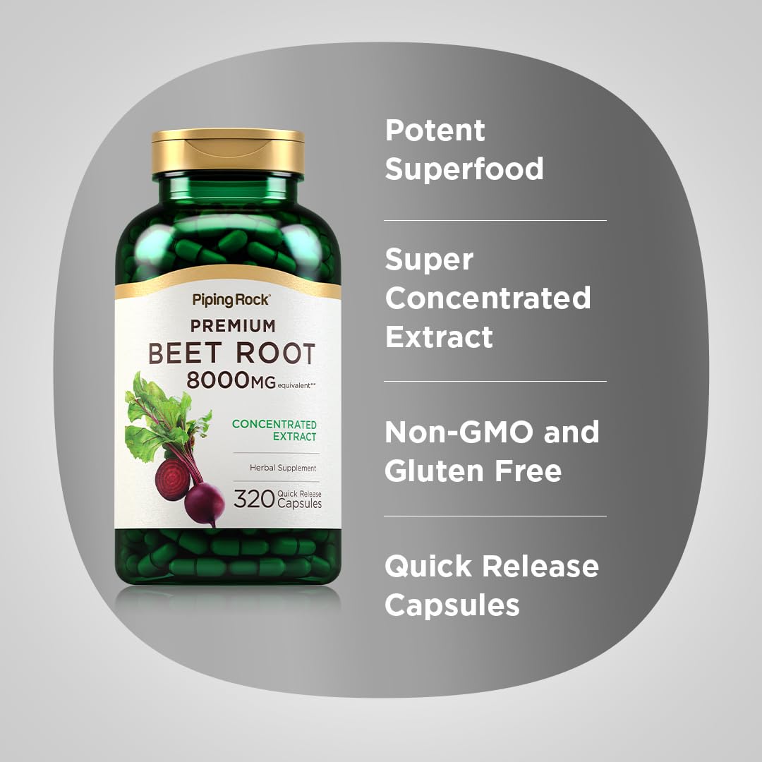 Piping Rock Beet Root Powder Capsules - 320 Count - image 4