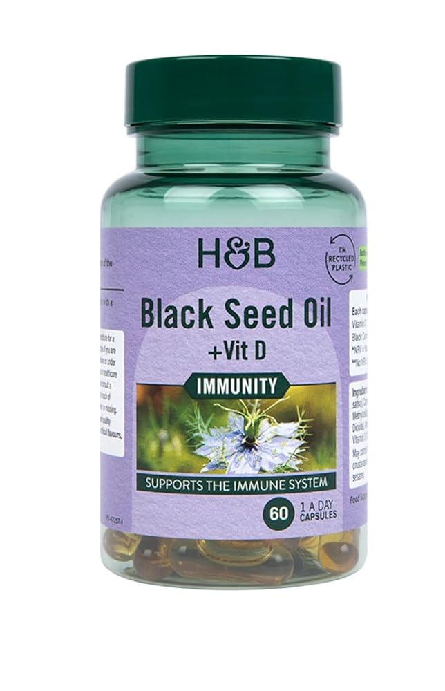 Generic Black Seed Oil with Vitamin D Capsules - 60 Count