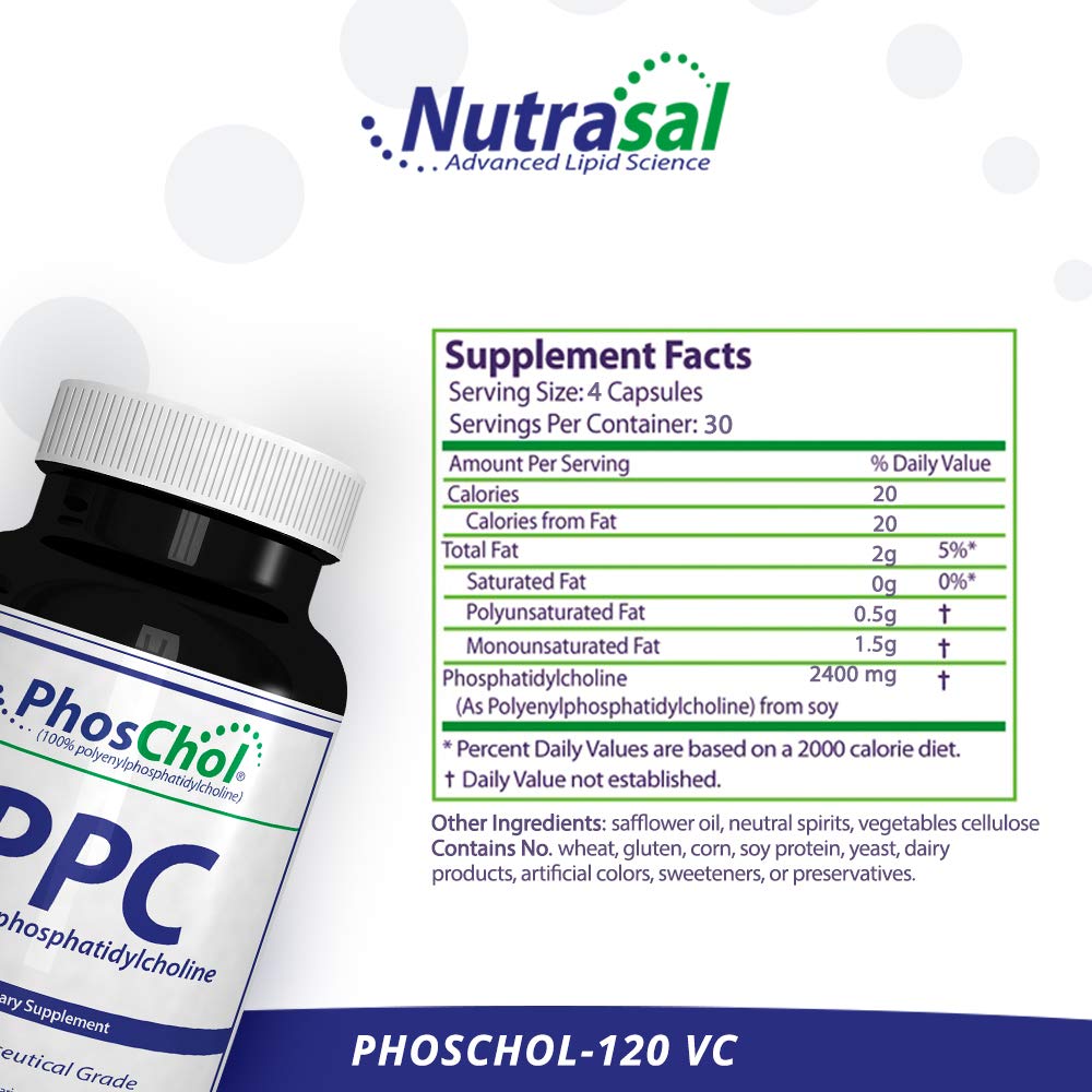 Nutrasal PhosChol 600mg - 120 Gel Capsules - image 2