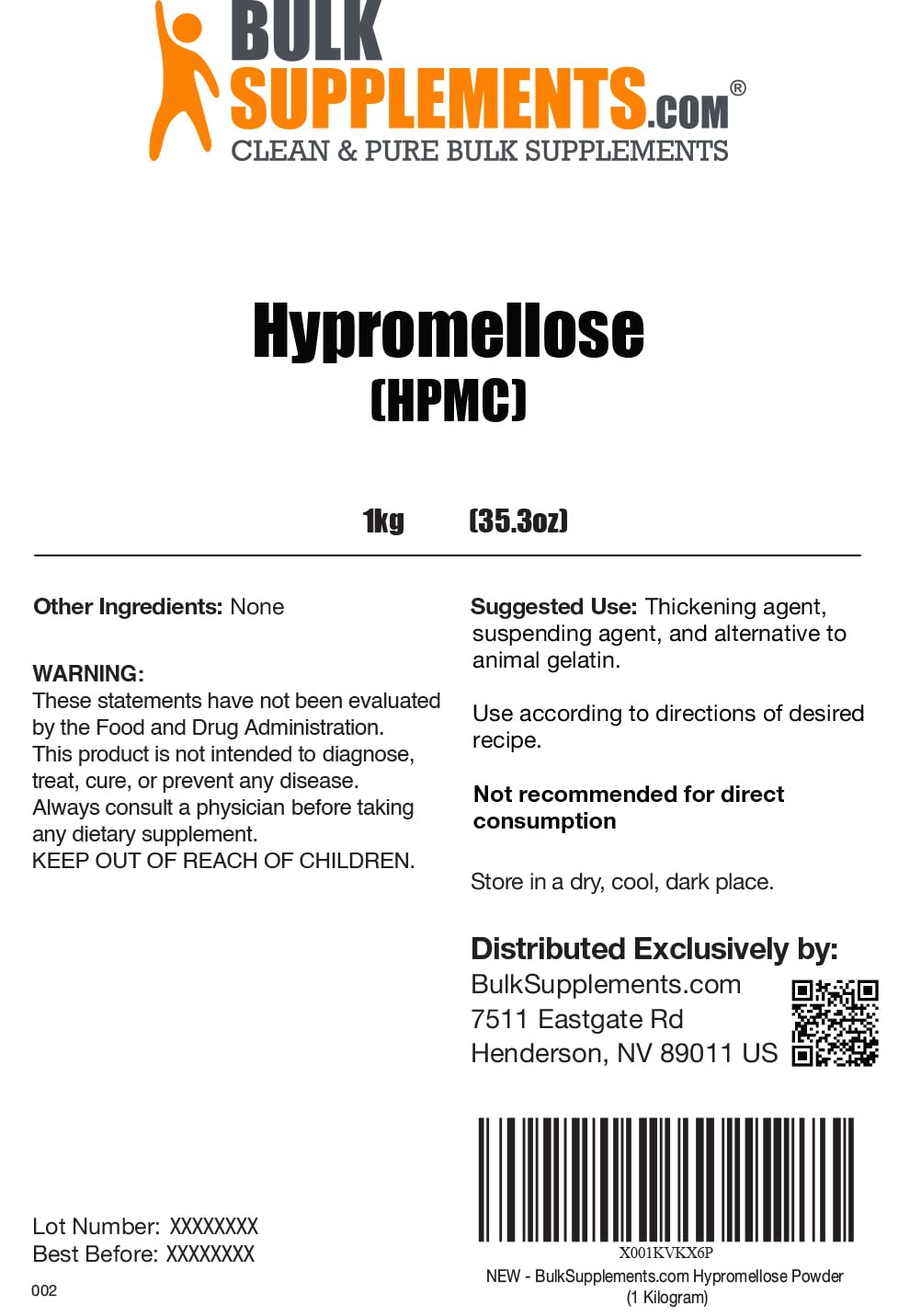 BulkSupplements Hypromellose Powder HPMC Emulsifier - 5 kg - image 2