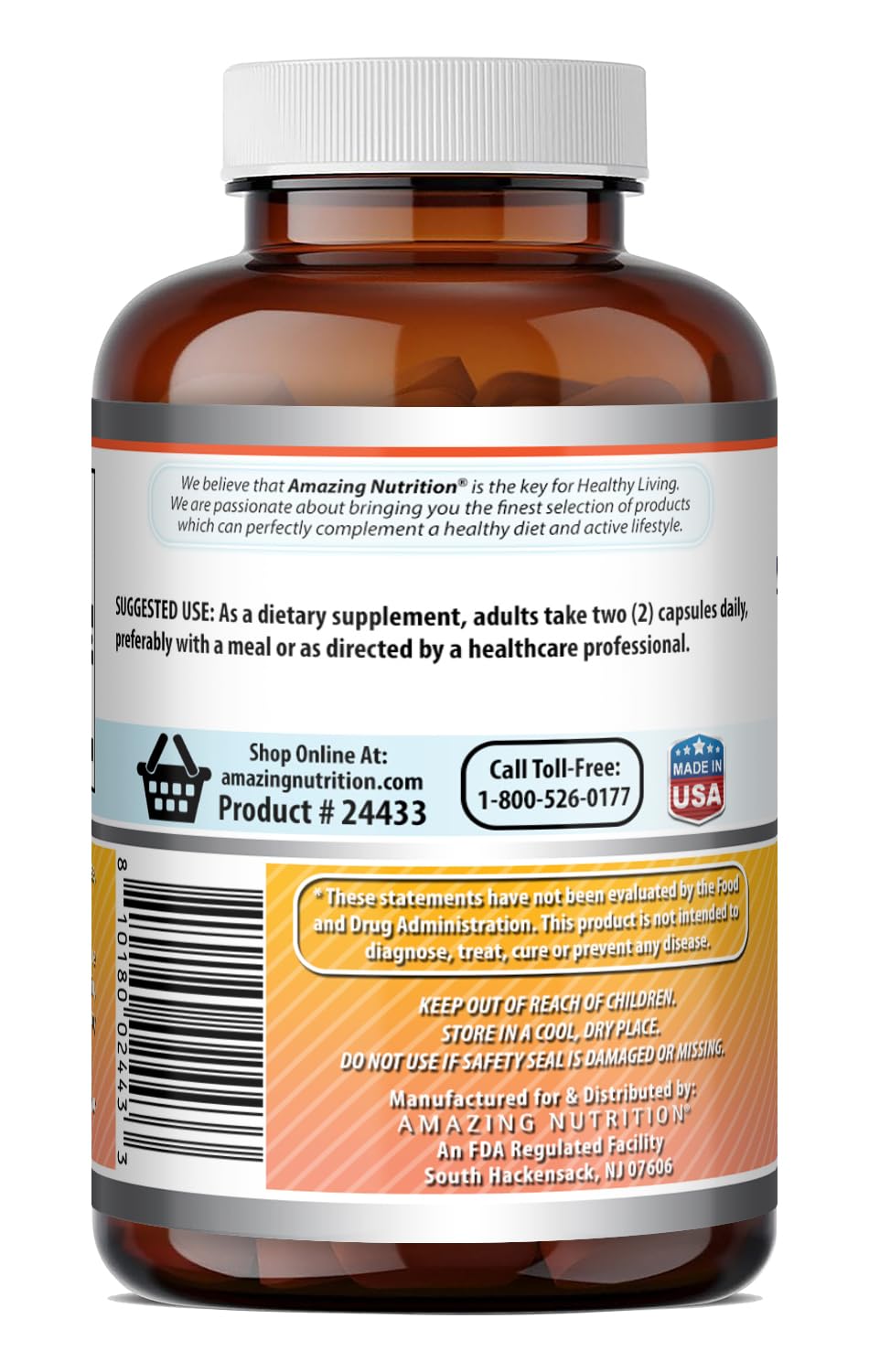 Amazing Formulas Berberine 1000mg Per Serving Capsules Supplement