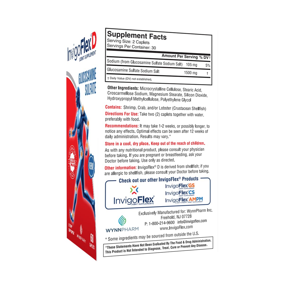 INVIGOFLEX D Glucosamine Sulfate Joint Support - 60 Caplets - image 4