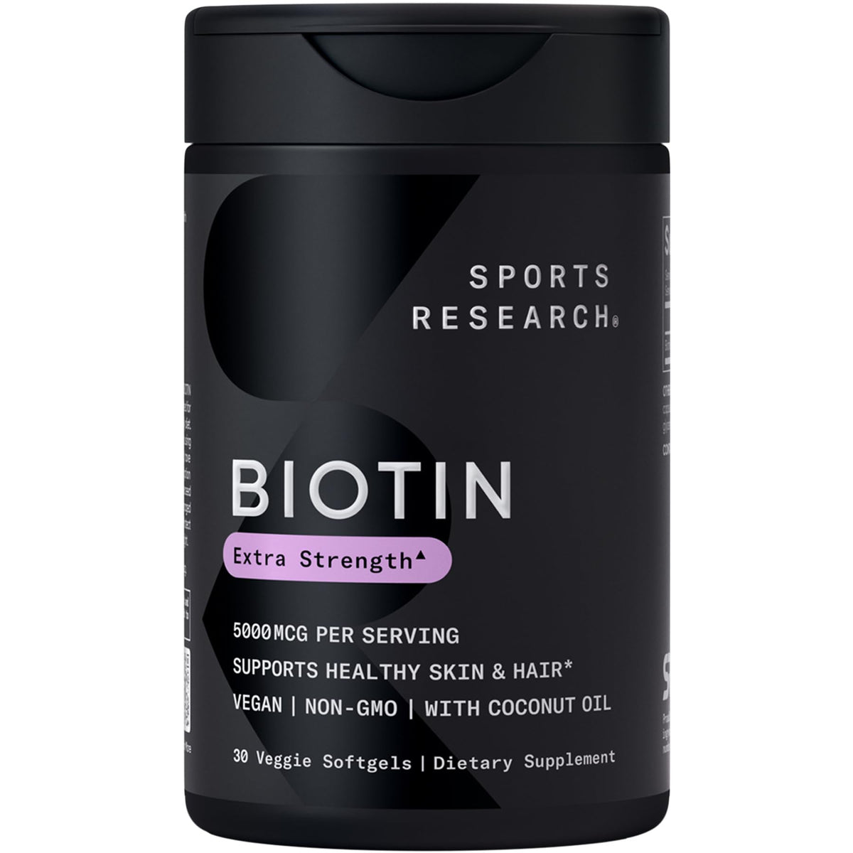 Sports Research Biotin 5,000mcg with Coconut Oil - 30 Softgels