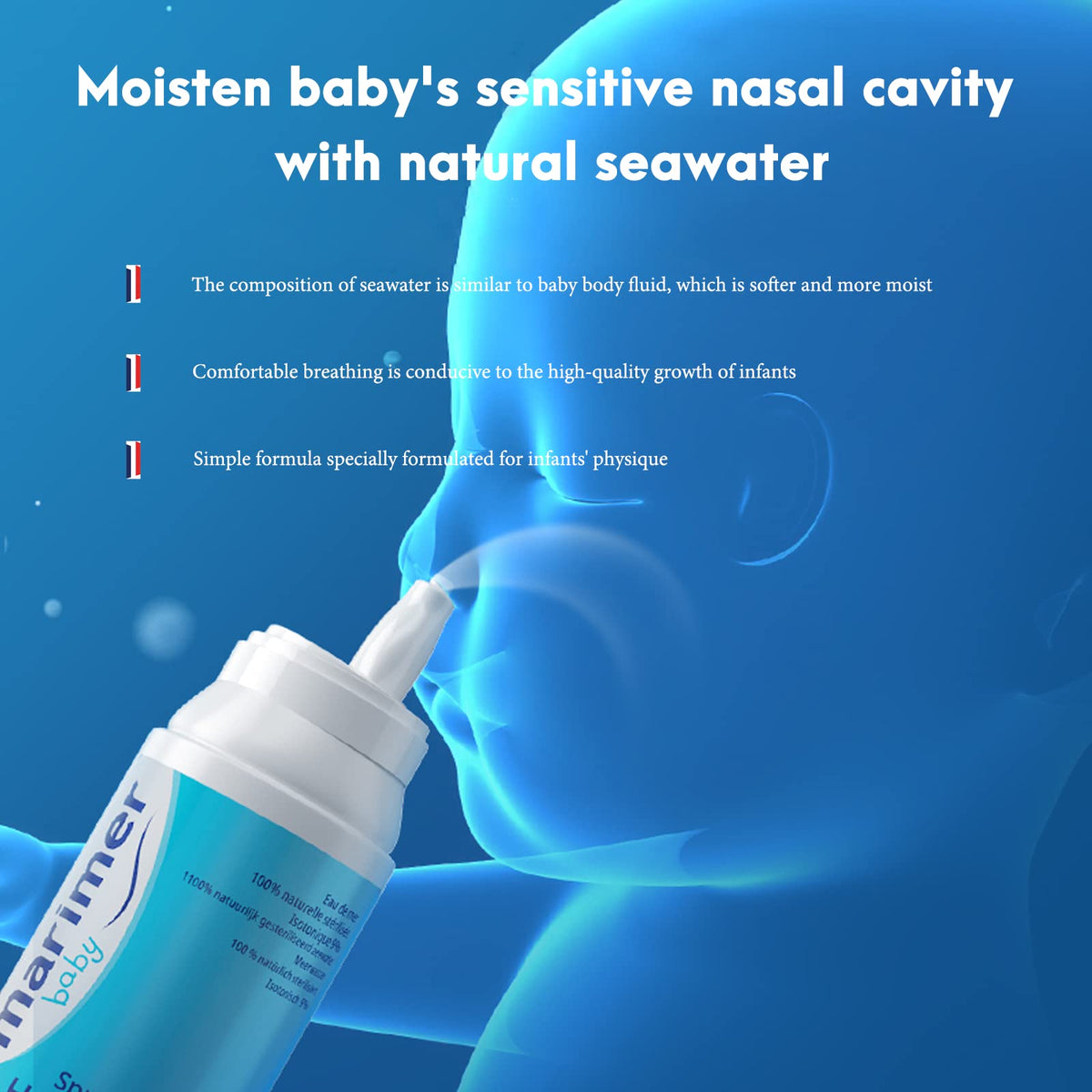 Marimer Baby Saline Nasal Spray 0.9% Isotonic Seawater - 3.38 oz - image 4