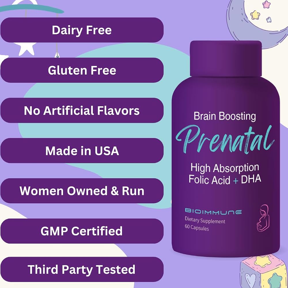BioImmune Ultra Strength Prenatal Vitamins with DHA - 60 Capsules - image 4