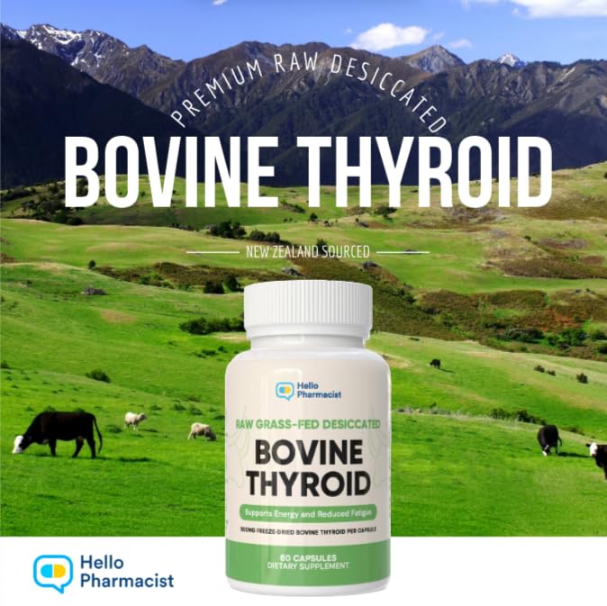 HelloPharmacist Raw Desiccated Bovine Thyroid 300mg - 60 Capsules - image 4