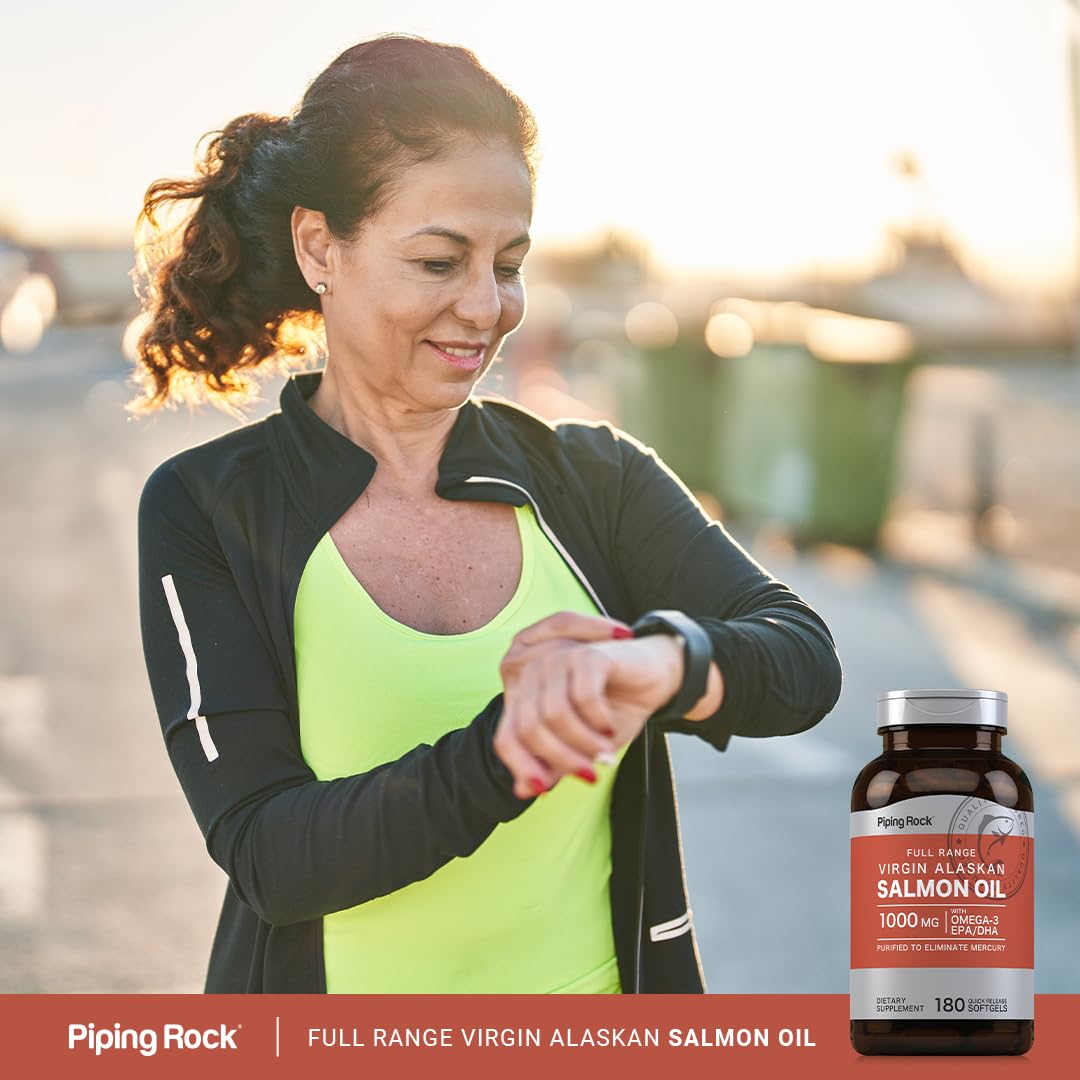 Piping Rock Wild Alaskan Salmon Oil 1000mg - 180 Softgels - image 6