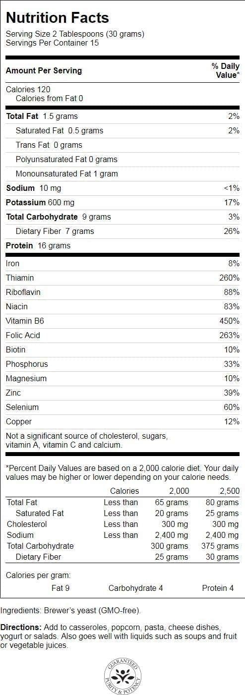 Swanson 100% Pure Brewer's Yeast Powder, GMO-Free - 1 lb - image 2