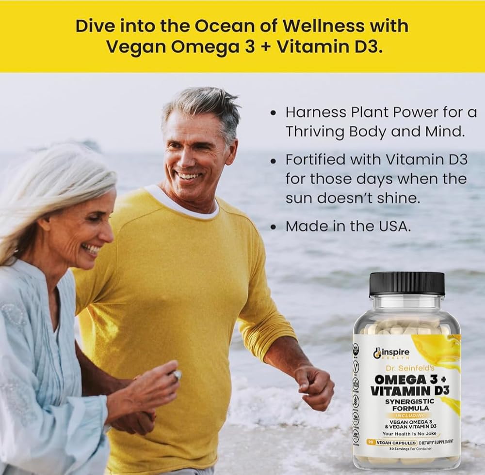 GINSPIRE NUTRITION Dr. Seinfeld Vegan Algae Omega-3 & D3 - 90 Capsules - image 5