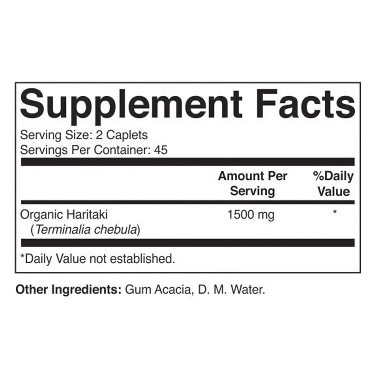 Brieofood Organic Haritaki 1500mg - 90 Vegetarian Tablets - image 2