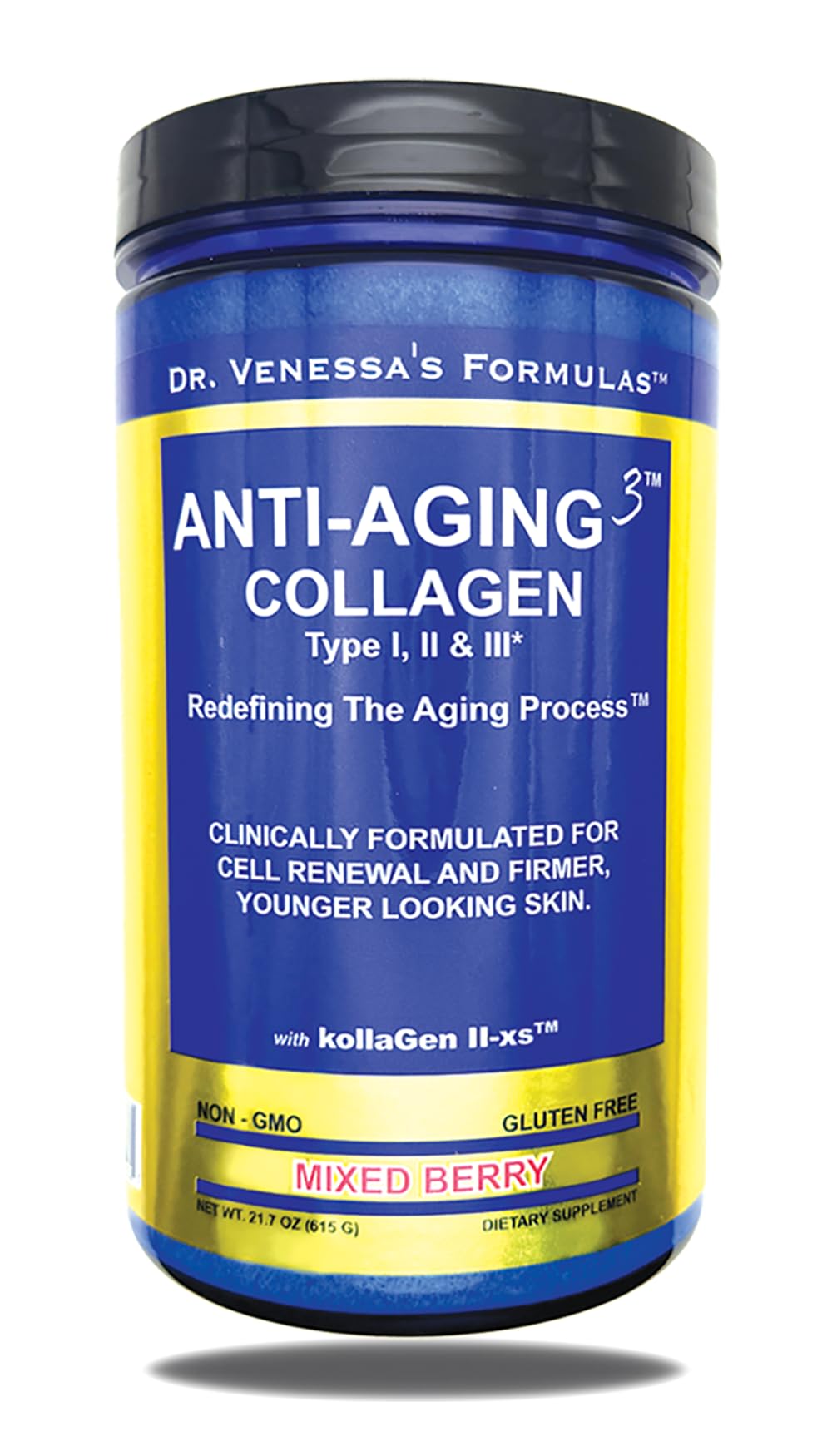 Dr. Venessa's Formulas Anti-Aging 3 Collagen Powder Mixed Berry - 600 g