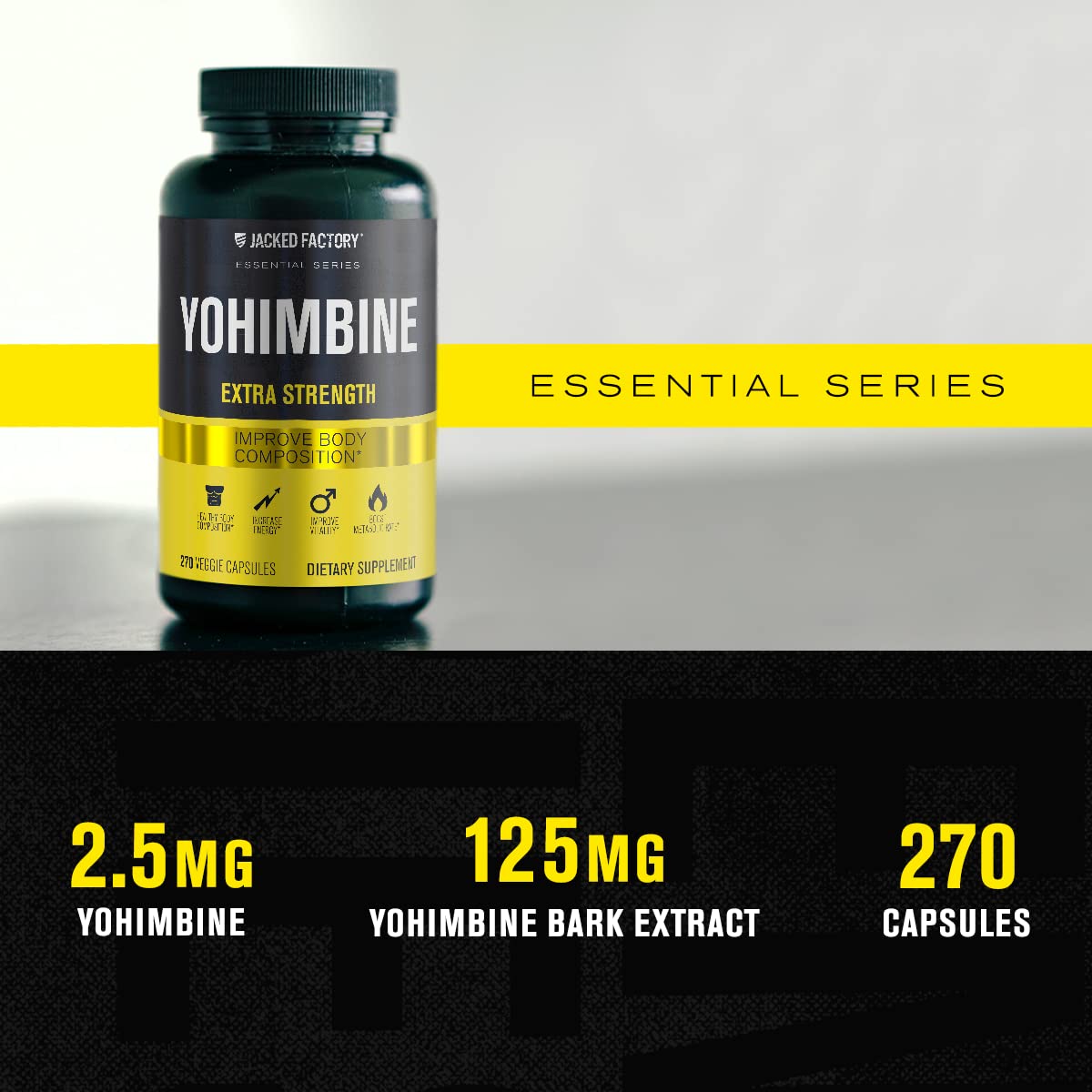 Jacked Factory Yohimbine Extra Strength Supplement - 270 Capsules - image 2