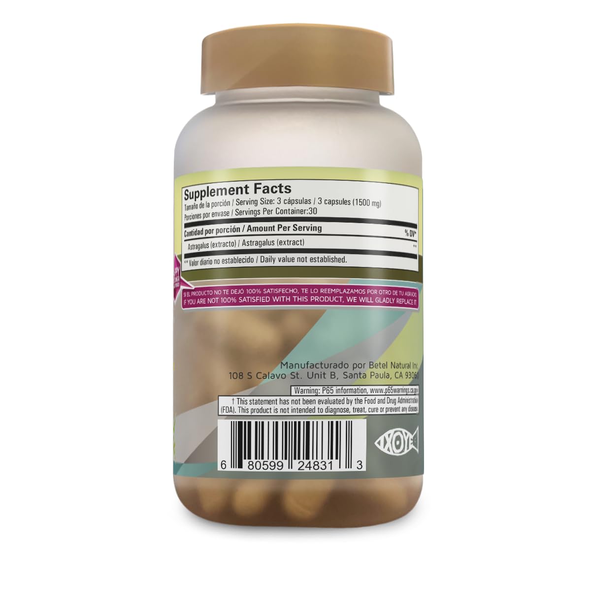 Betel Natural Astragalus Herb Extract Immune Support - 90 Capsules - image 2
