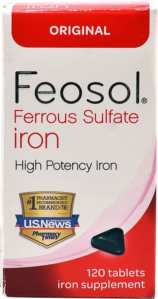 Feosol Ferrous Sulfate Iron Tablets - 120 Tablets