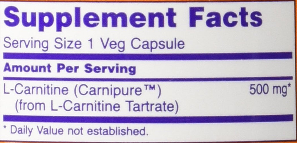 NOW Foods L-Carnitine 500 mg - 180 Capsules - image 5