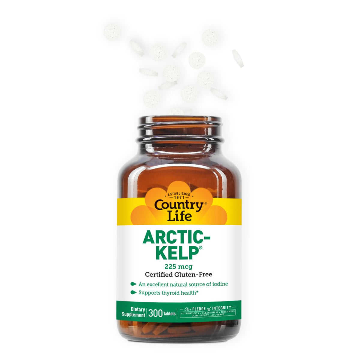Country Life Arctic-Kelp Natural Iodine Supplement 225 mcg - 300 Tablets - image 2