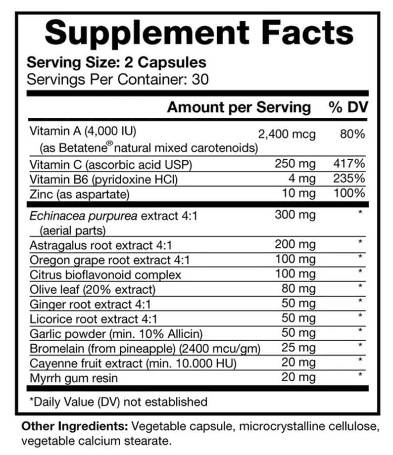 Bio-Design EGA Plus Immune Support with Zinc & Vitamin C - 60 Capsules - image 2