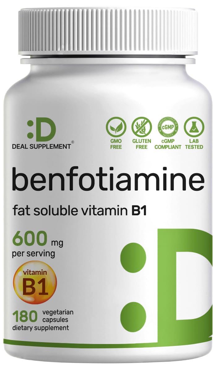DEAL SUPPLEMENT Benfotiamine 600mg Vitamin B1 - 180 Vegetarian Capsules
