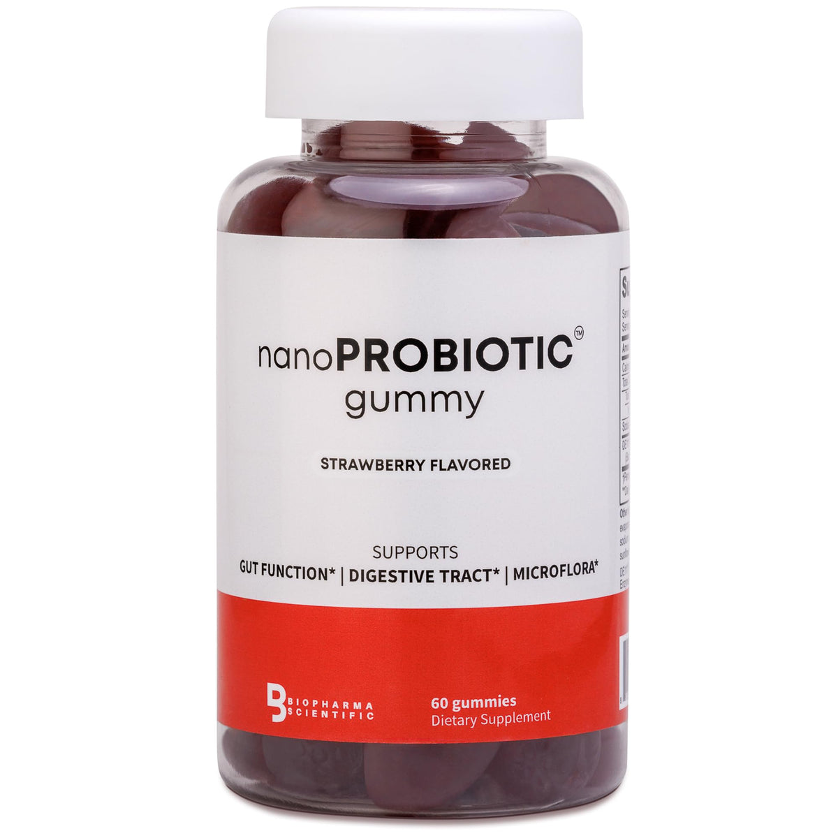 Biopharma Scientific NanoProbiotic Digestive Gummies Strawberry - 60 Count
