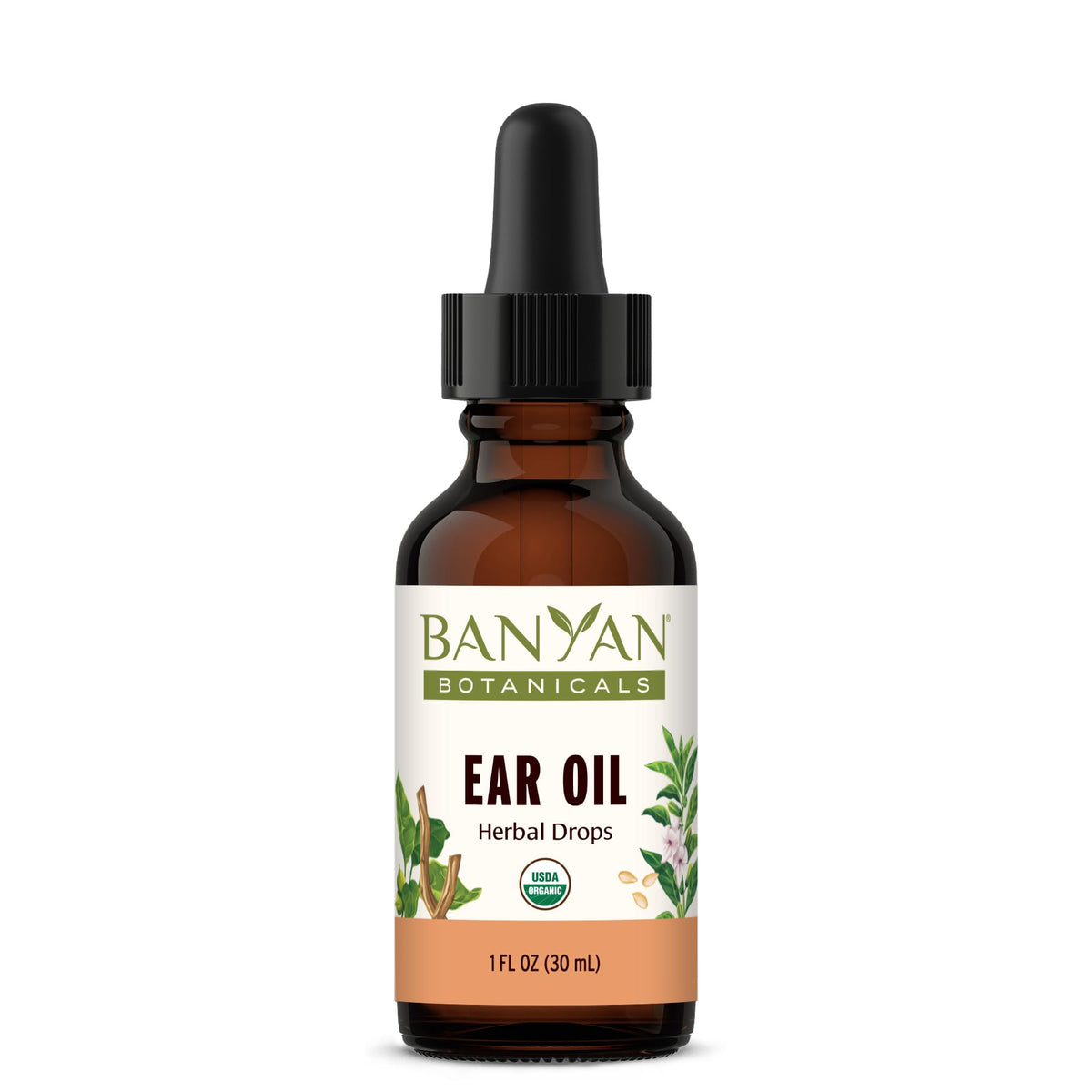 Banyan Botanicals Ear Oil with Ashwagandha and Garlic - 1 oz