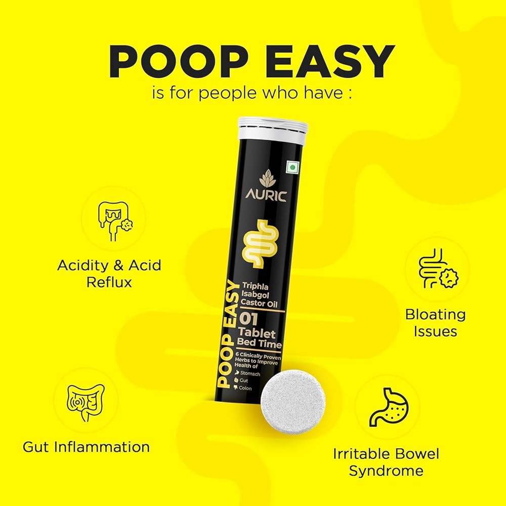 Generic Poop Easy Effervescent Tablet Ayurvedic Digestive Support - 60 Tablets - image 5