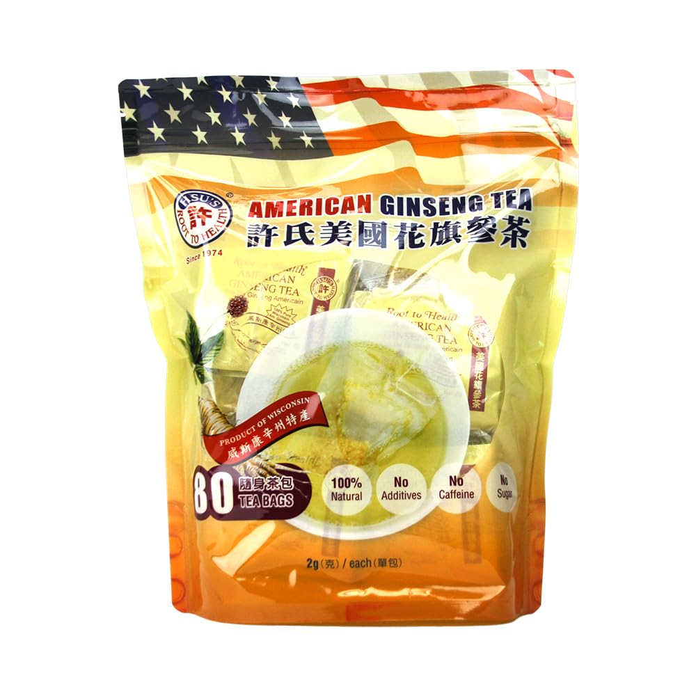 Hsu's American Ginseng Tea Bags - 80 Count