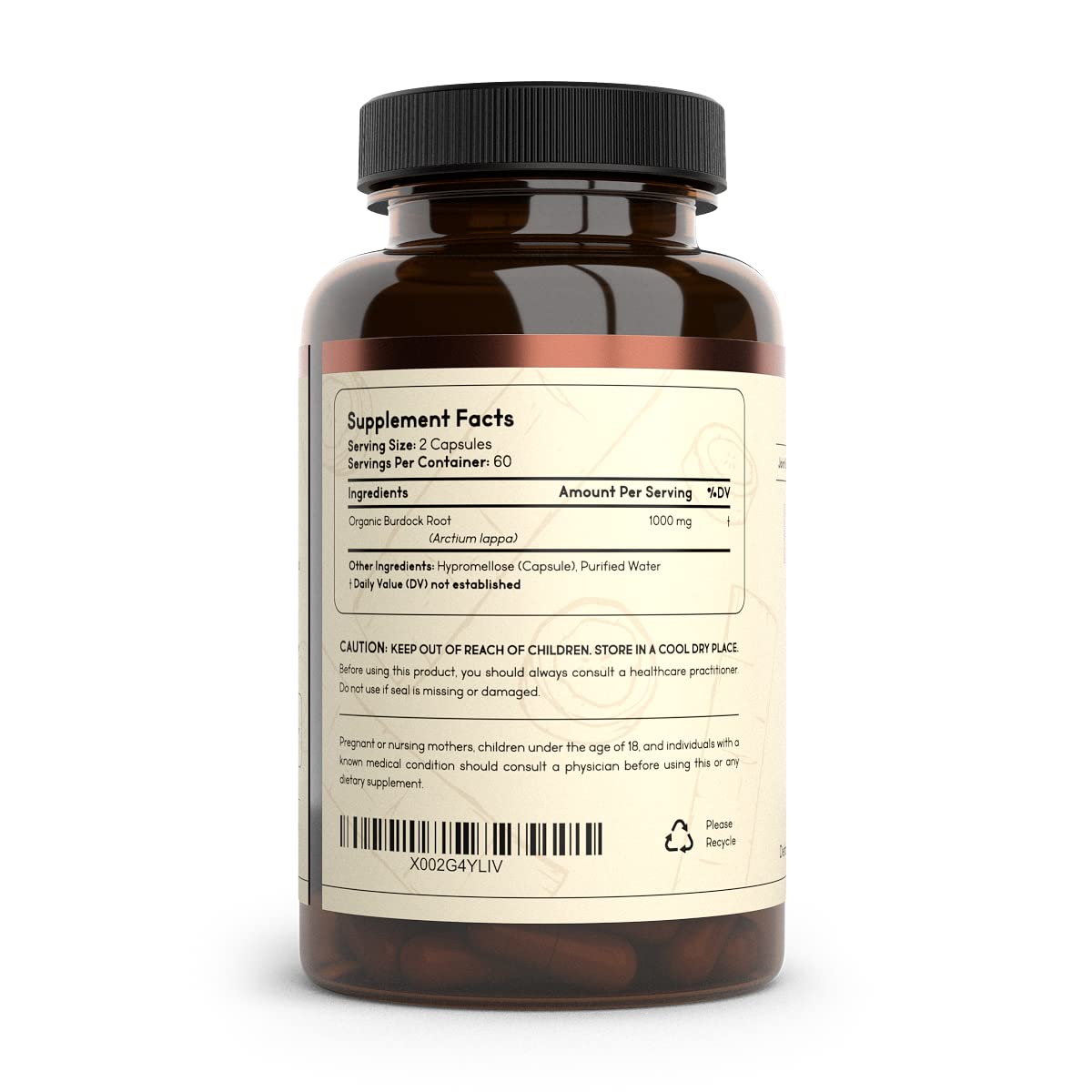 Primal Health Foods Organic Burdock Root 1000 mg - 120 Capsules - image 7