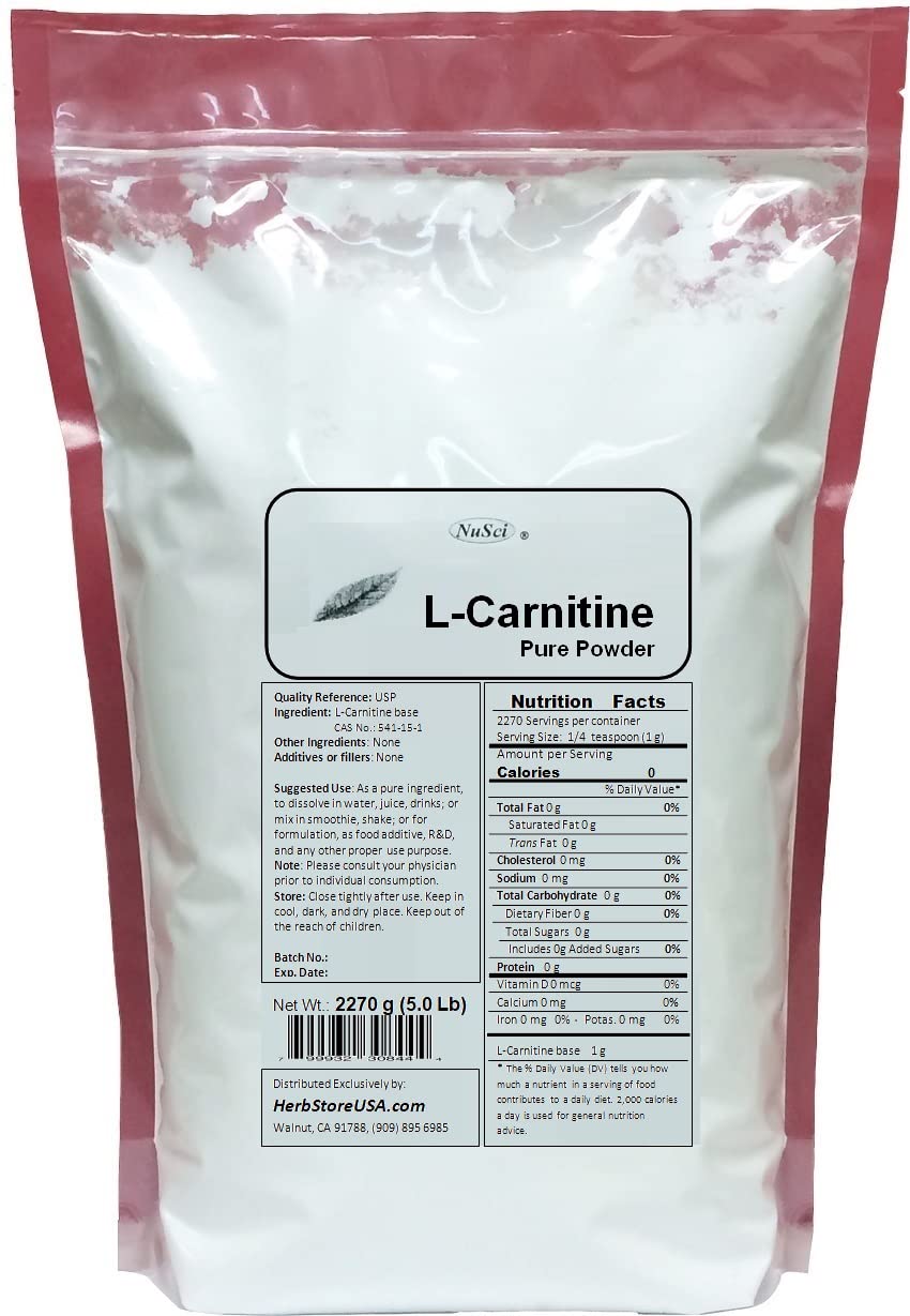 NuSci L-Carnitine Pure Powder Energy - 1000g - image 6