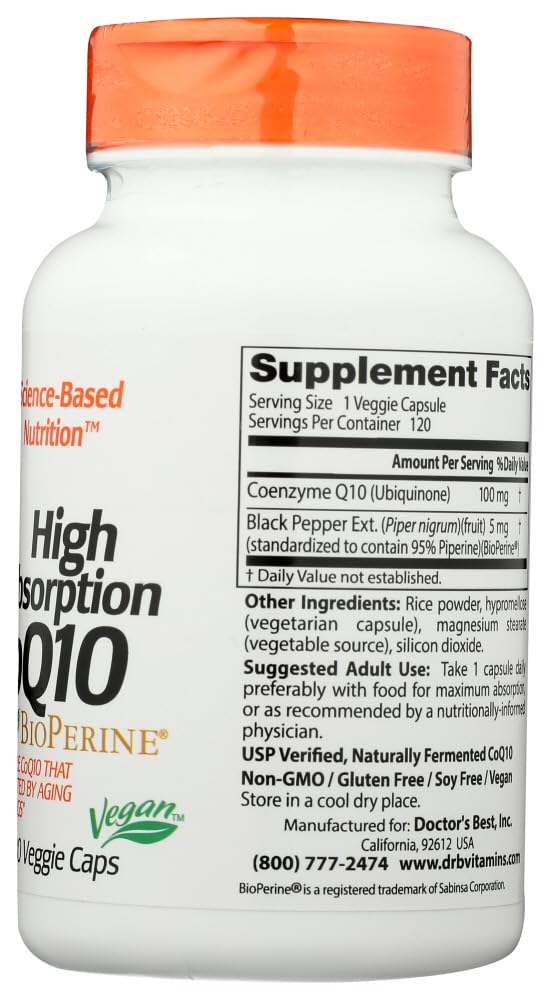 Doctor's BEST High Absorption CoQ10 100mg - 120 Softgels - image 4