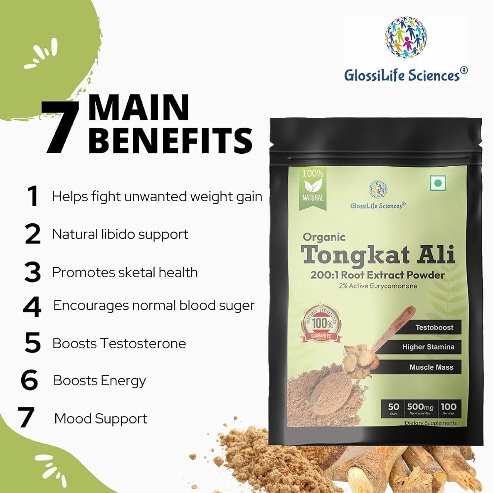 GlossiLife Sciences Tongkat Ali Extract Powder 200:1 - 100g - image 4