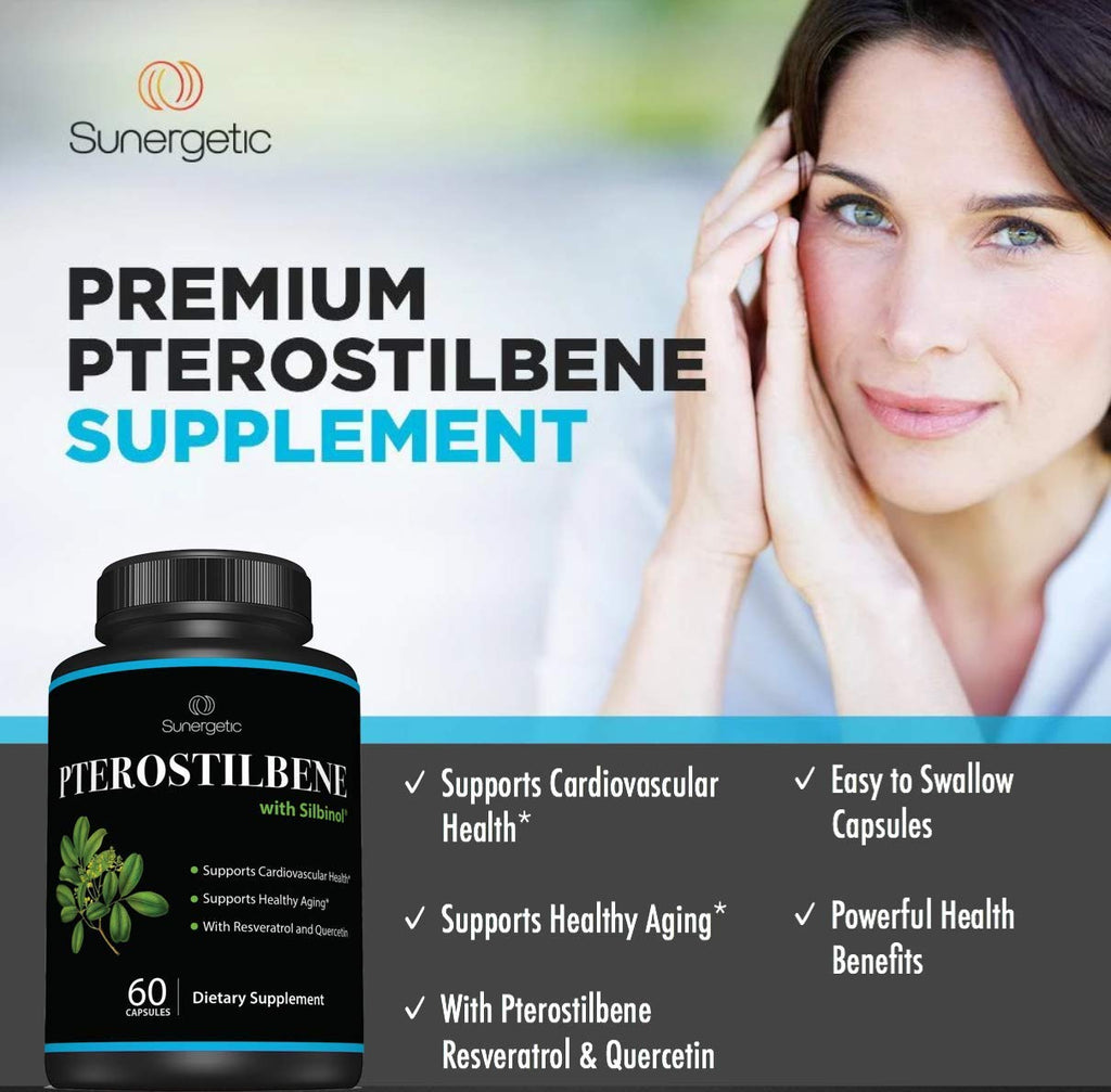 Sunergetic Pterostilbene with Resveratrol & Quercetin - 60 Capsules - image 4