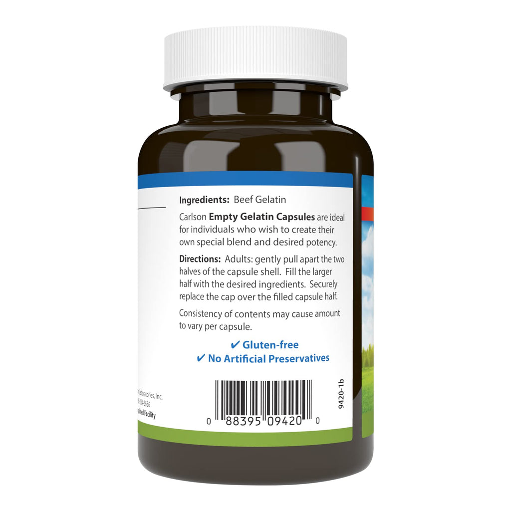 Carlson Empty Gelatin #0 Capsules - 150 Count - image 3