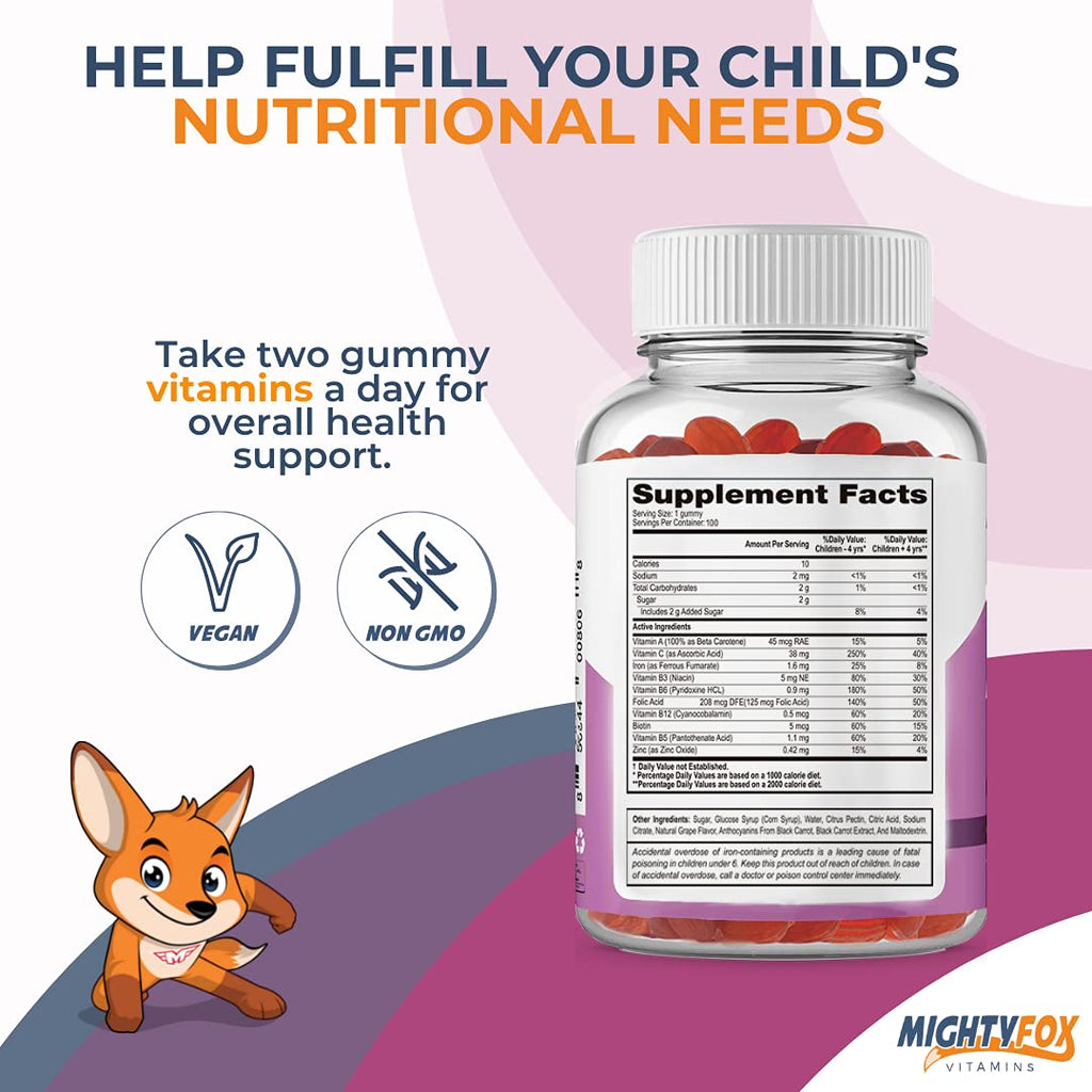 MIGHTY FOX VITAMINS Iron Gummies for Kids