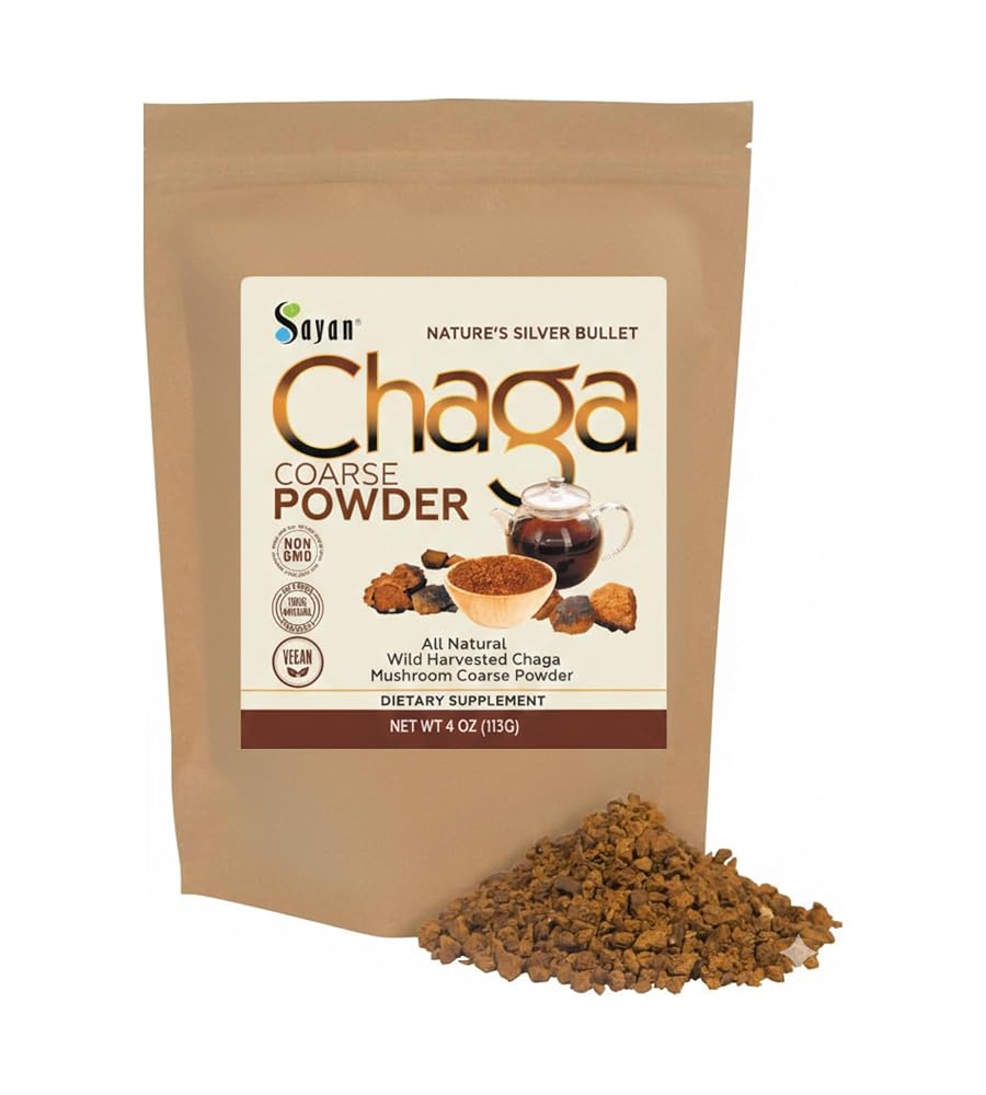 Sayan Siberian Raw Chaga Powder and Chunks - Super Antioxidant Tea