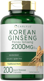 Carlyle Korean Panax Ginseng Extract 2000mg - 200 Capsules