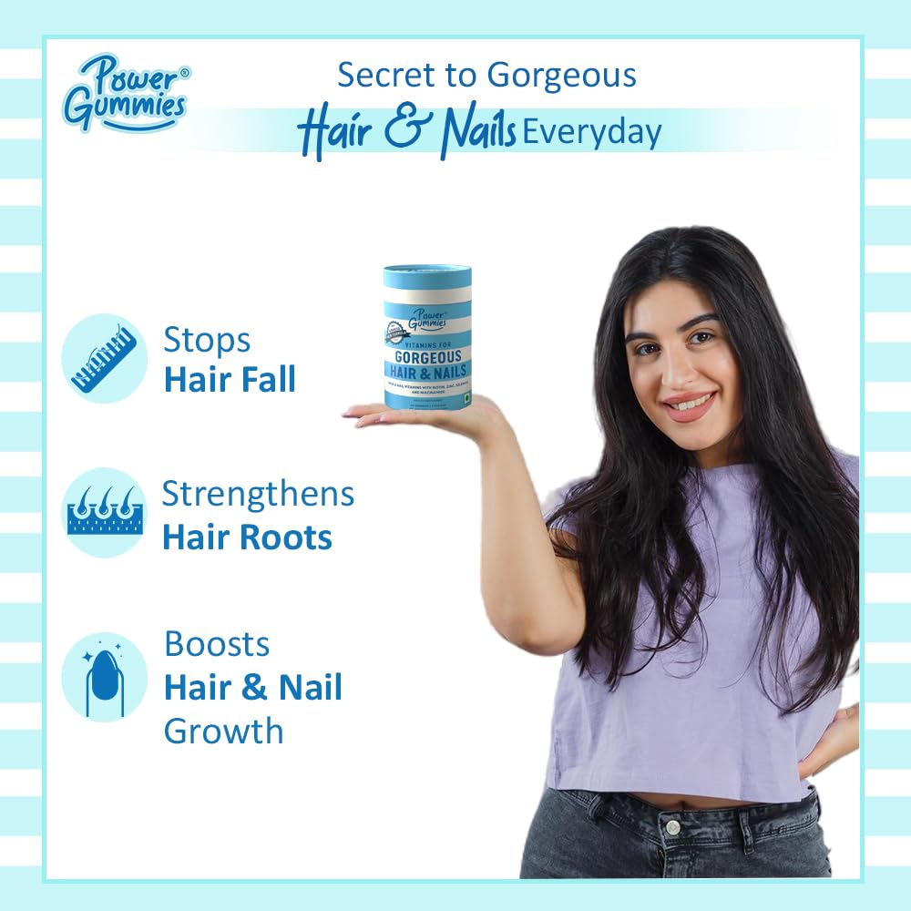 Power Gummies Hair & Nail Gummies with Biotin & Zinc - 120 Gummies - image 3