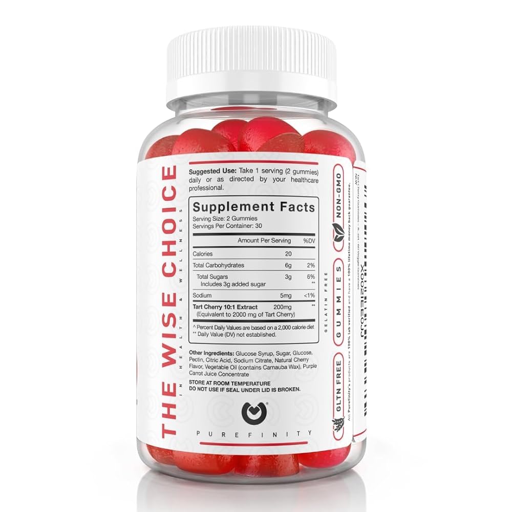 PUREFINITY Tart Cherry Gummies Uric Acid Flush - 120 Count - image 5