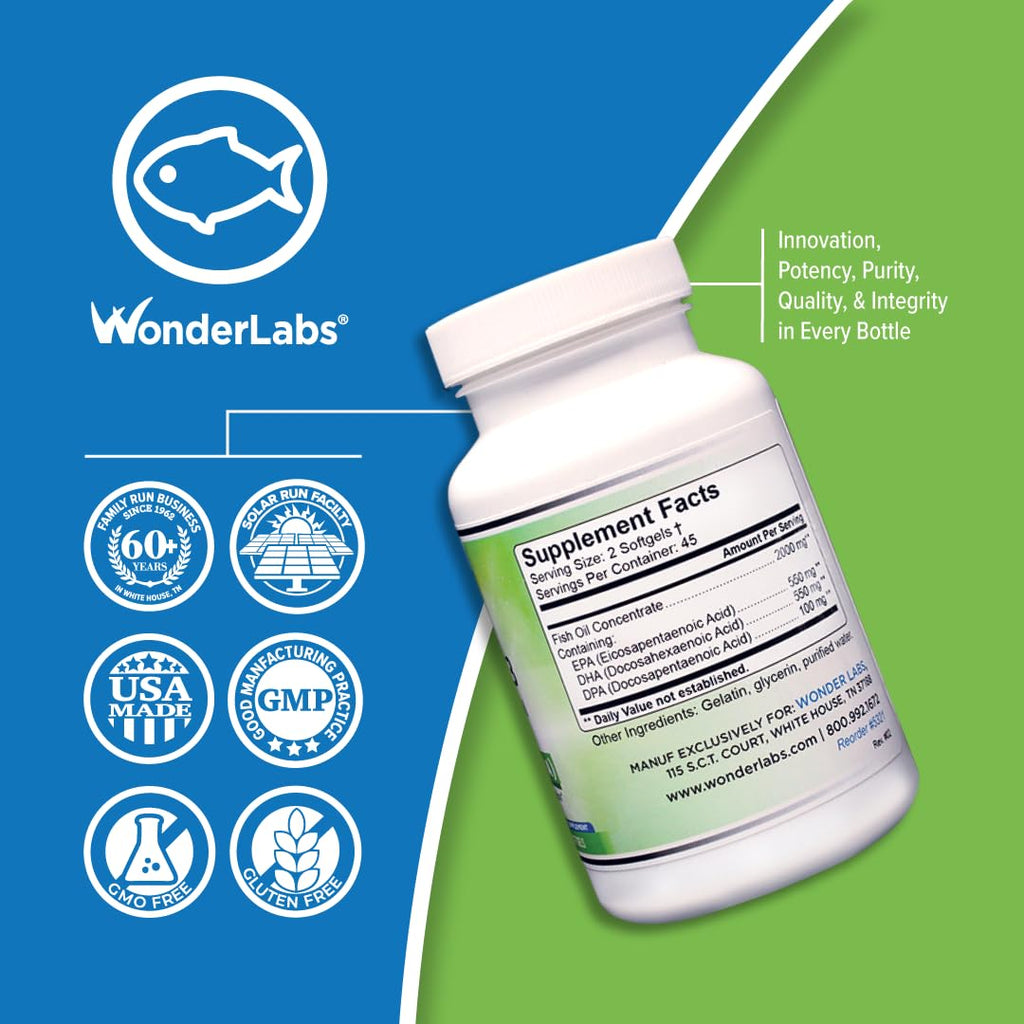 Wonder Laboratories Atlantic Menhaden Fish Oil Omega-3 2000 mg
