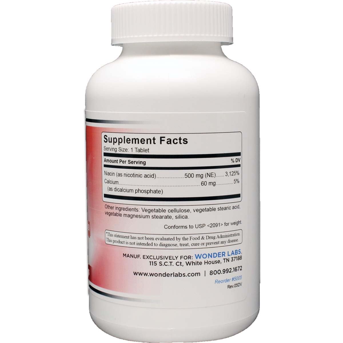 Wonder Laboratories Niacin 500 Mg Time Release