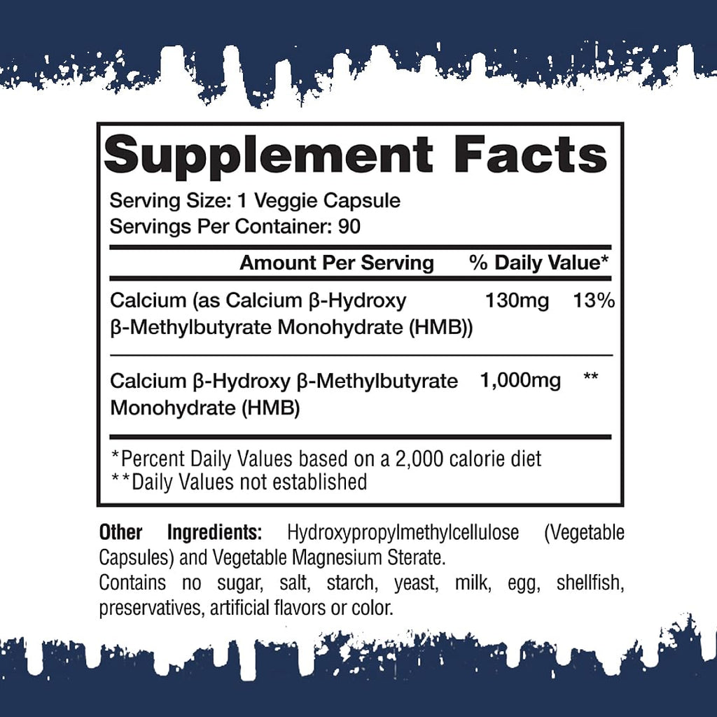 Gaspari Nutrition HMB 1,000 mg Muscle Growth Support - 90 Capsules - image 2
