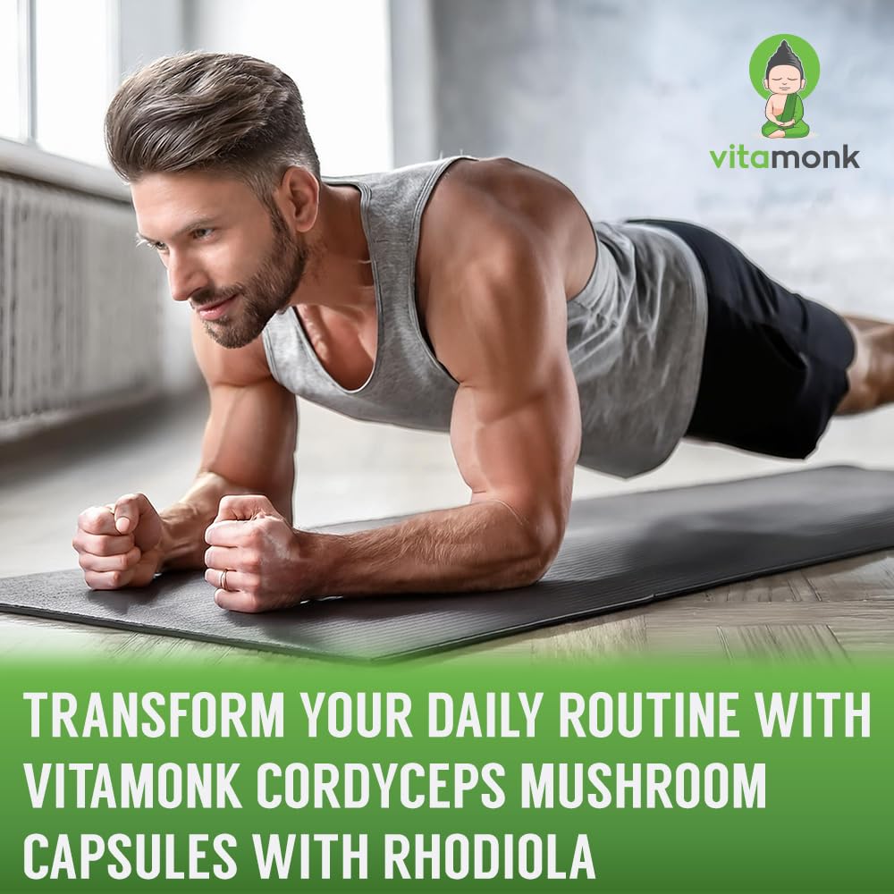 VitaMonk Cordyceps Mushroom Capsules with Rhodiola for Energy - 90 Count - image 6